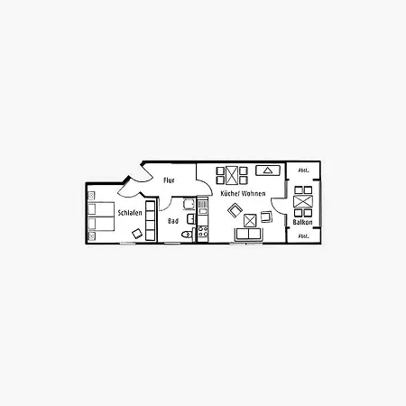 Duenenpark - Komfort Mit 1 Schlafzimmer Und Balkon Im Dachgeschoss 123 Apartment